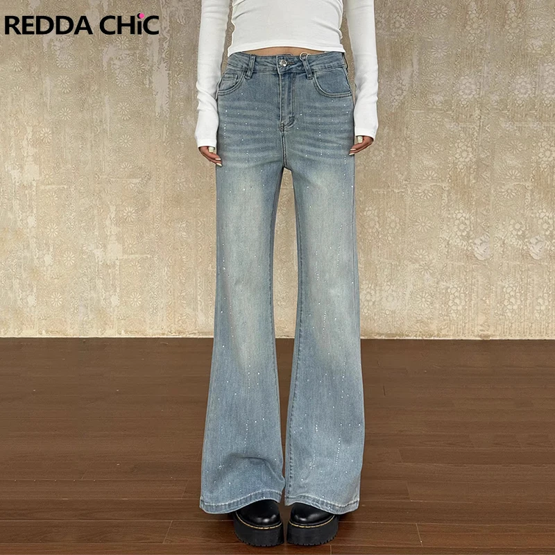 ReddaChic Y2k Rhinestone Jeans for Women Going Out Party Retro Do Old Sparkly High Rise Pockets Bootcut Pants Trendy Streetwear
ReddaChic Y2k Rhinestone Jeans for Women Going Out Party Retro Do Old Sparkly High Rise Pockets Bootcut Pants Trendy Streetwear
