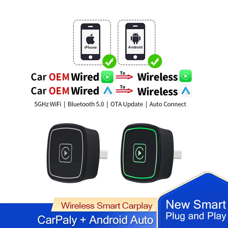 2in1CarPlay Android Auto Box Adapter Wireless CarPlay Dongle Wired To Wireless For Audi Toyota Mazda Nissan Chevrolet Suzuki
2in1CarPlay Android Auto Box Adapter Wireless CarPlay Dongle Wired To Wireless For Audi Toyota Mazda Nissan Chevrolet Suzuki