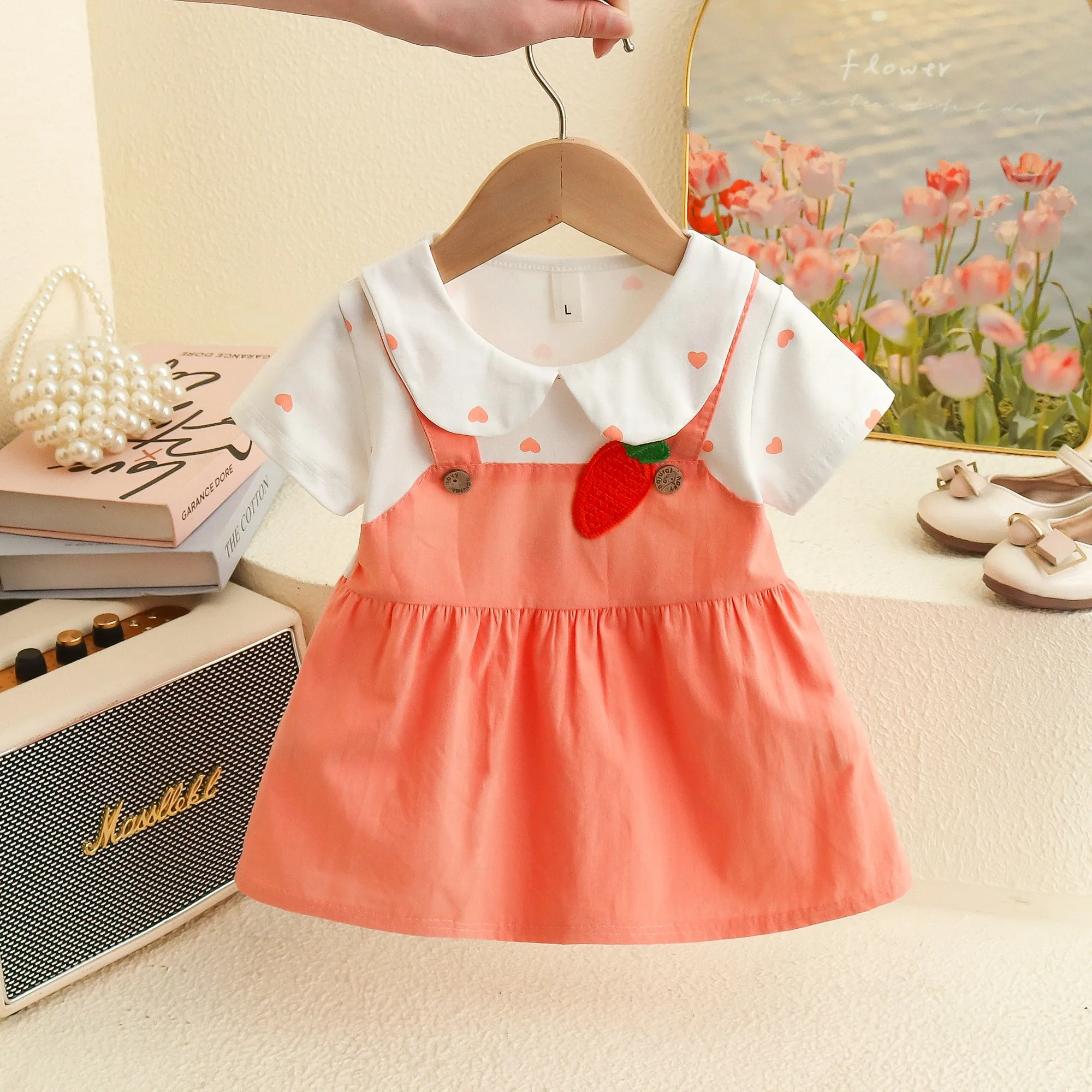 Детское модное платье, милое хлопковое платье с кукольным воротником для маленьких девочек, милое платье оранжевого моркови, летняя детская дорожная одежда 
Детское модное платье, милое хлопковое платье с кукольным воротником для маленьких девочек, милое платье оранжевого моркови, летняя детская дорожная одежда