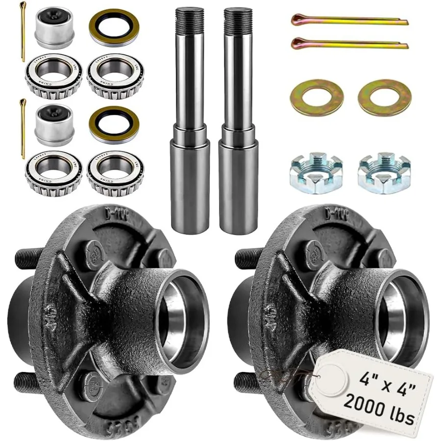 Trailer Idler Hub Kit 4 on 4 with 1 Round BT8 Spindle for 2000 lbs Trailer Axle Kit Includes 2 Sets Ideal for Heavy-Duty Traile
Trailer Idler Hub Kit 4 on 4 with 1 Round BT8 Spindle for 2000 lbs Trailer Axle Kit Includes 2 Sets Ideal for Heavy-Duty Traile