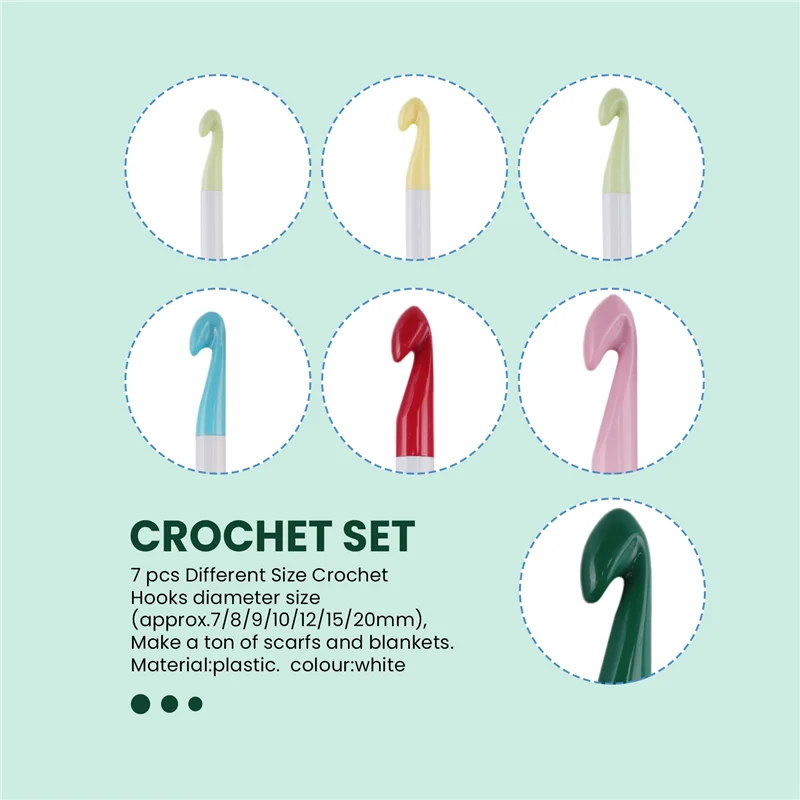 WIND FLYING Crochet Hook Set,7/8/9/10/12/15/20Mm Plastic Handle Crochet Hook Knitting Needles Thick Head Tool DIY Crafts Accesso
WIND FLYING Crochet Hook Set,7/8/9/10/12/15/20Mm Plastic Handle Crochet Hook Knitting Needles Thick Head Tool DIY Crafts Accesso