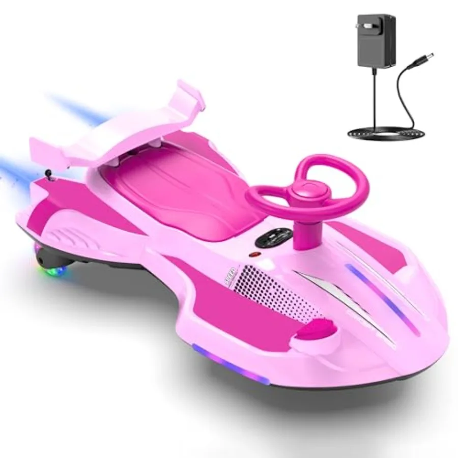 12V Rechargeable Electric Wiggle Car with Pedal for 2 in 1 Swing Ride-On Toy with Backrest Anti-Rollover Safety Pink Spray Flas
12V Rechargeable Electric Wiggle Car with Pedal for 2 in 1 Swing Ride-On Toy with Backrest Anti-Rollover Safety Pink Spray Flas