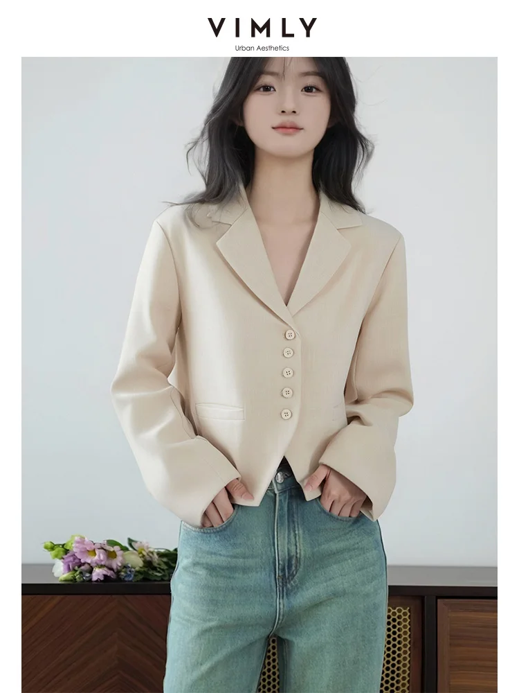 Vimly Women's Simple Suit Jacket 2025 Spring Casual Blazer Commuter Solid Lapel Long Sleeve Coat Office Lady Outerwear M5168
Vimly Women's Simple Suit Jacket 2025 Spring Casual Blazer Commuter Solid Lapel Long Sleeve Coat Office Lady Outerwear M5168