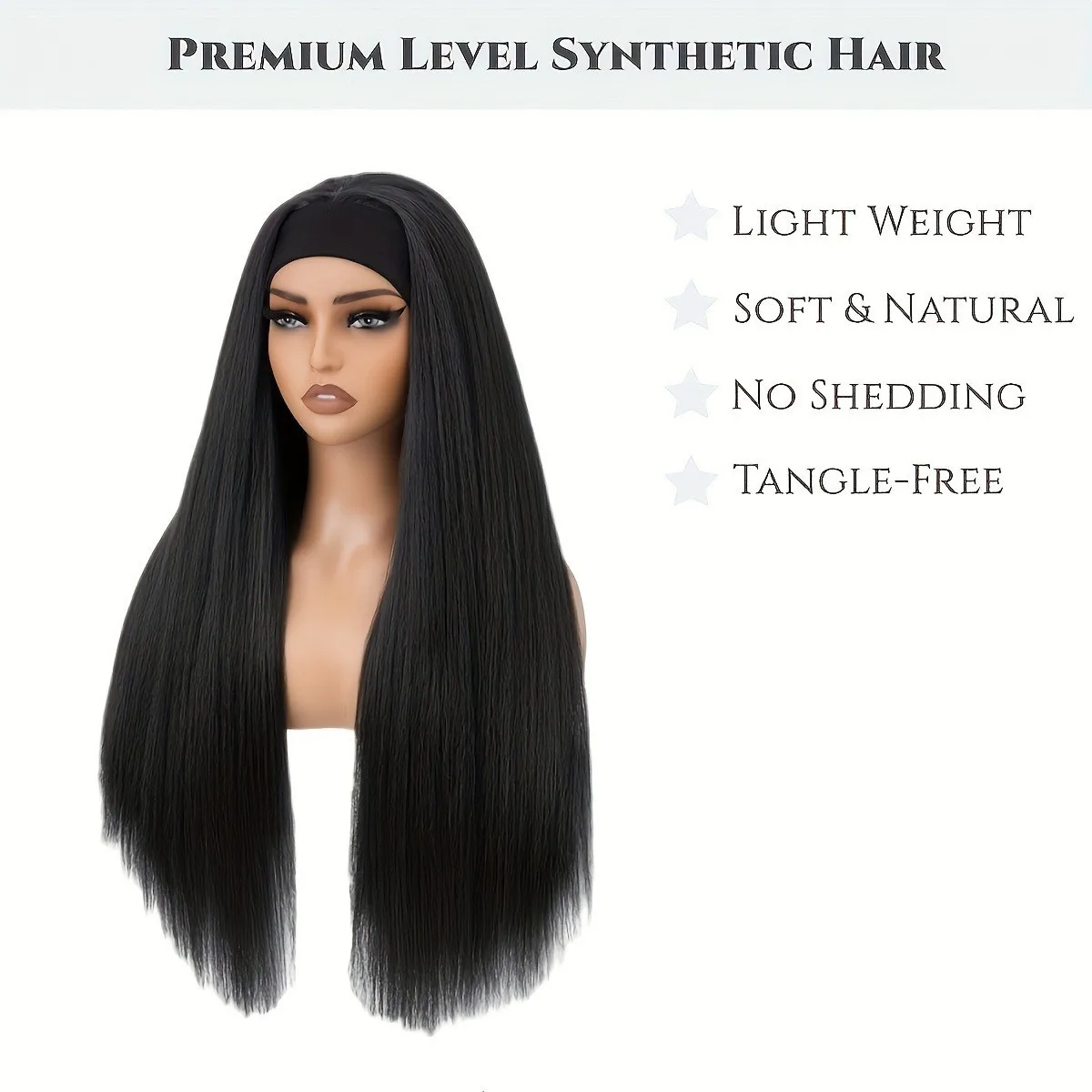 Synthetic Yaki Straight Ice Silk Headband Wig with No Bangs, Glueless Headwrap Wigs for Women, Fashion Cosplay Daily Party
Synthetic Yaki Straight Ice Silk Headband Wig with No Bangs, Glueless Headwrap Wigs for Women, Fashion Cosplay Daily Party
