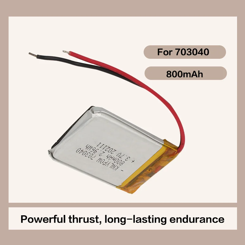 For 703040 Battery 3 7V 800mAh Li Polymer Replacement High Capacity Long Lasting Fast Charging
For 703040 Battery 3 7V 800mAh Li Polymer Replacement High Capacity Long Lasting Fast Charging
