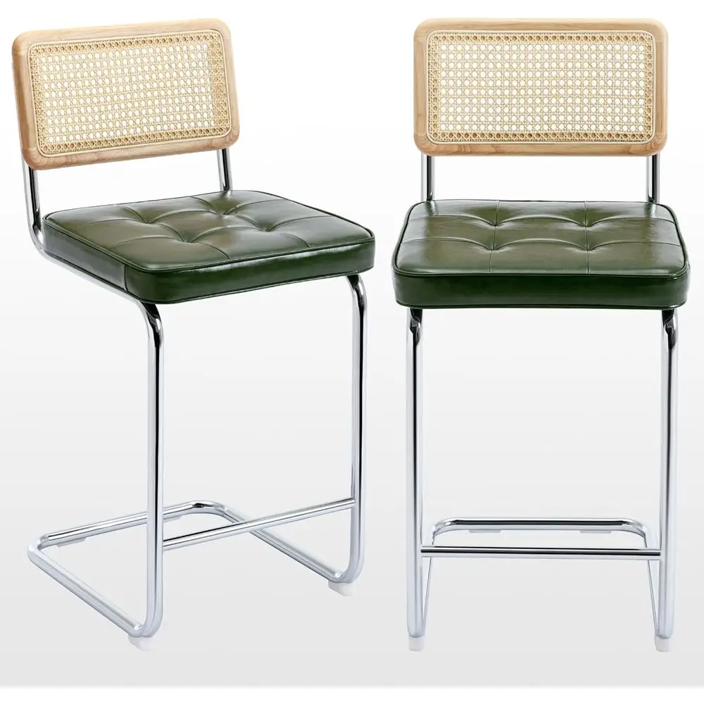 Natural Rattan Bar Stools Set of 2, Modern Counter Height Stools with Solid Wood Back, 26'' Counter Height Chairs, Mid Century C
Natural Rattan Bar Stools Set of 2, Modern Counter Height Stools with Solid Wood Back, 26'' Counter Height Chairs, Mid Century C