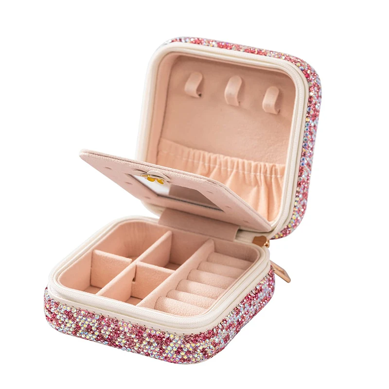 Bling Luxury Rhinestone 2 Layers Display Jewelry Storage Box Diamond Travel Jewelry Organizer Bins Rings Holder Storage Tools
Bling Luxury Rhinestone 2 Layers Display Jewelry Storage Box Diamond Travel Jewelry Organizer Bins Rings Holder Storage Tools