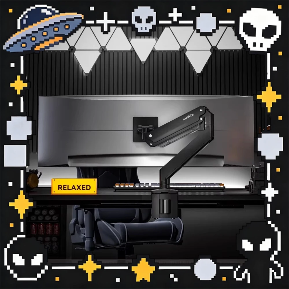 Brateck E600 Display Bracket Pneumatic Core Five-Axis Linkage Computer Display Screen Bracket Split Quick Assembly For Gifts