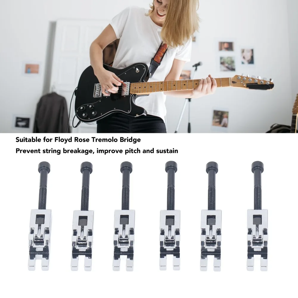 6pcs Metal Guitar Tremolo Saddles Low Saddle Black/Silver String Saddle Double Locking Individual Saddle
6pcs Metal Guitar Tremolo Saddles Low Saddle Black/Silver String Saddle Double Locking Individual Saddle