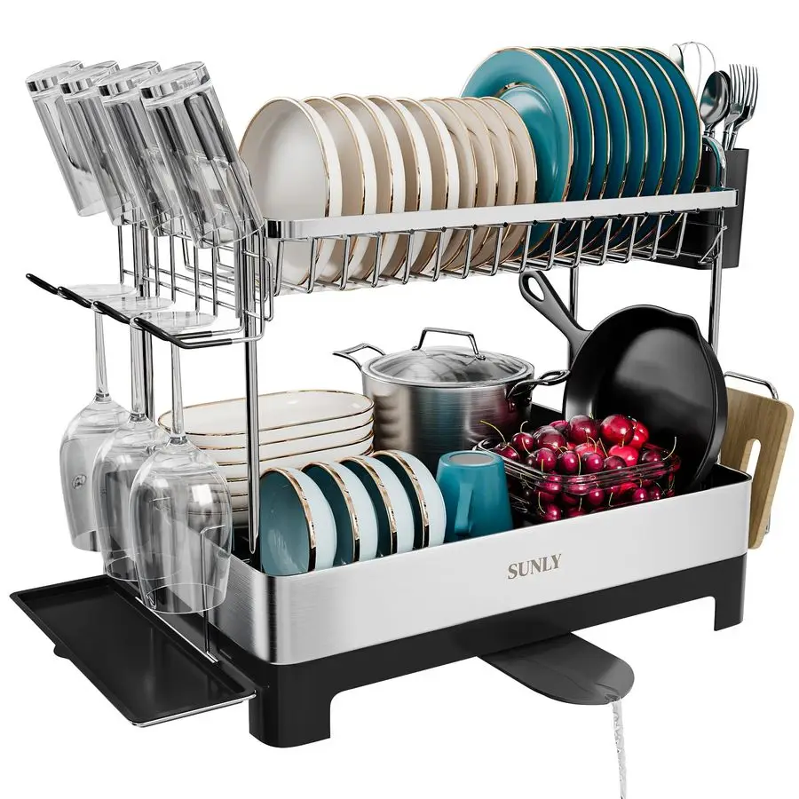 2 Tier Dish Drying Rack, Extra Large Dish Rack, Multifunctional Large Dish Drainers for Kitchen Counter, 304 Stainless Steel Kit
2 Tier Dish Drying Rack, Extra Large Dish Rack, Multifunctional Large Dish Drainers for Kitchen Counter, 304 Stainless Steel Kit