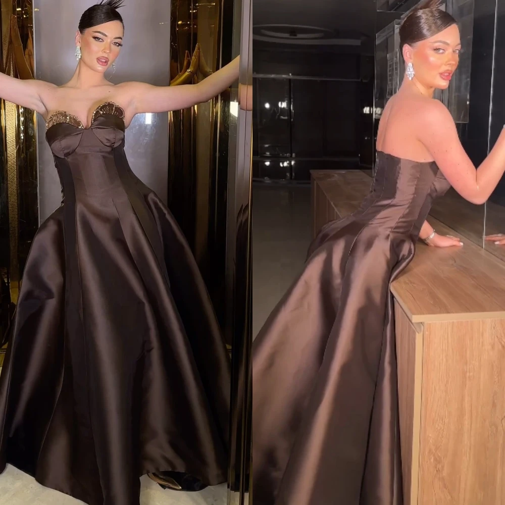 High Quality Sparkle Exquisite Satin Sequined Graduation A-line Strapless Bespoke Occasion Gown Long Dresses
High Quality Sparkle Exquisite Satin Sequined Graduation A-line Strapless Bespoke Occasion Gown Long Dresses