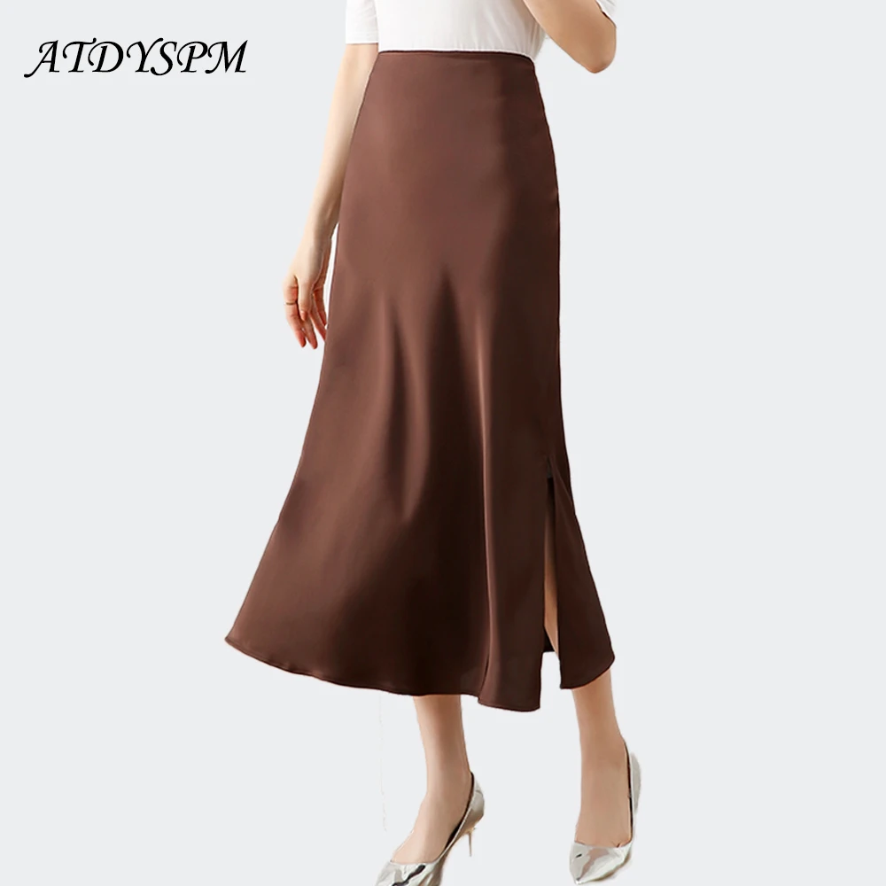 2024 Fashion Satin Skirts for Women Korean Stylish Office High Waist A-line Skirt Chic Two Side Slit Elegant Female Casual Skirt
2024 Fashion Satin Skirts for Women Korean Stylish Office High Waist A-line Skirt Chic Two Side Slit Elegant Female Casual Skirt
