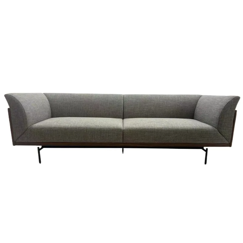 Walnut veneer solid wood legs simple leather backrest and fabric seat, three-seater sofa
Walnut veneer solid wood legs simple leather backrest and fabric seat, three-seater sofa