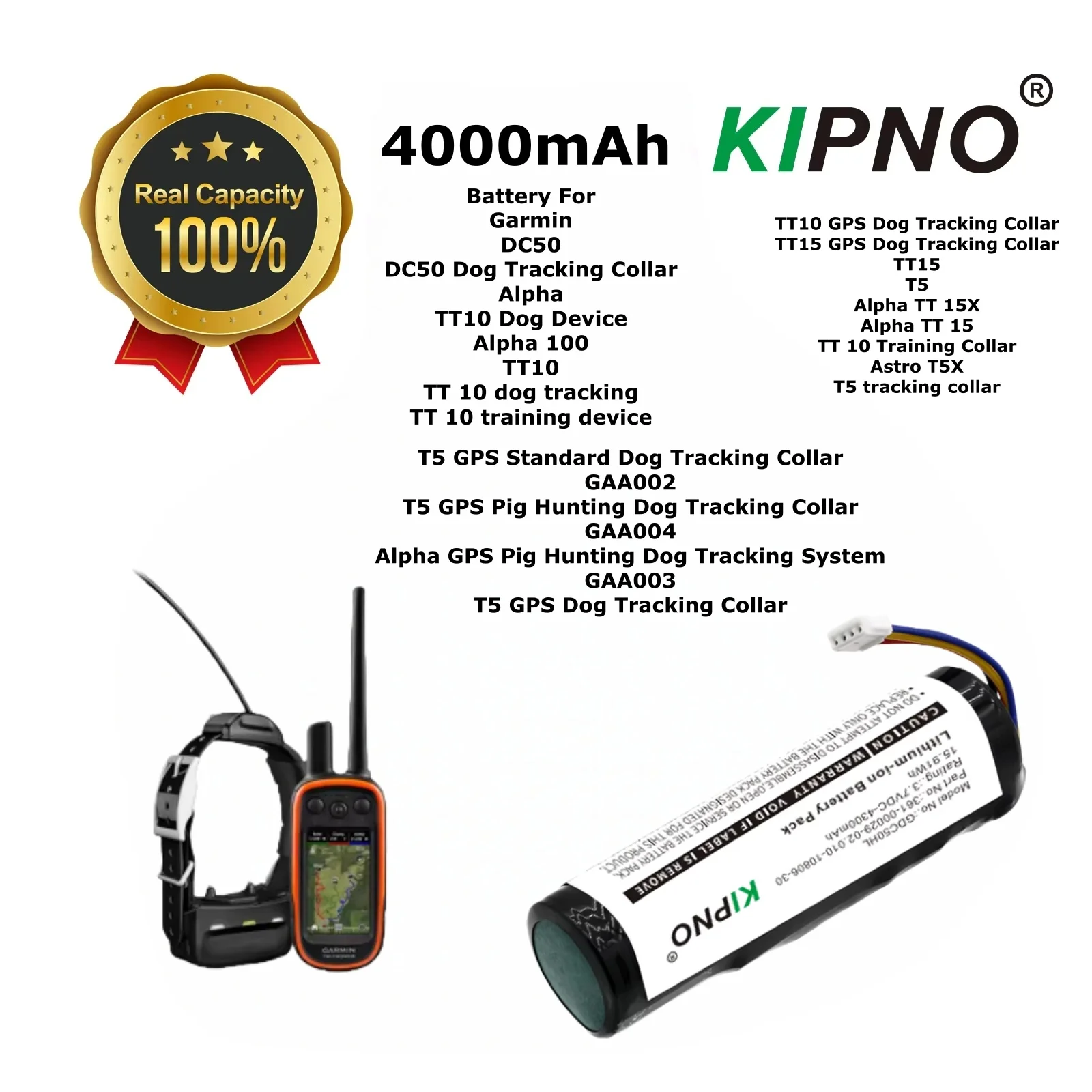 4300mAh Dog Collar Battery For Garmin Alpha 100 DC50 GAA002 GAA003 GAA004 T5 TT10 TT15 T5 Tracking Collar 361-00029-02
4300mAh Dog Collar Battery For Garmin Alpha 100 DC50 GAA002 GAA003 GAA004 T5 TT10 TT15 T5 Tracking Collar 361-00029-02