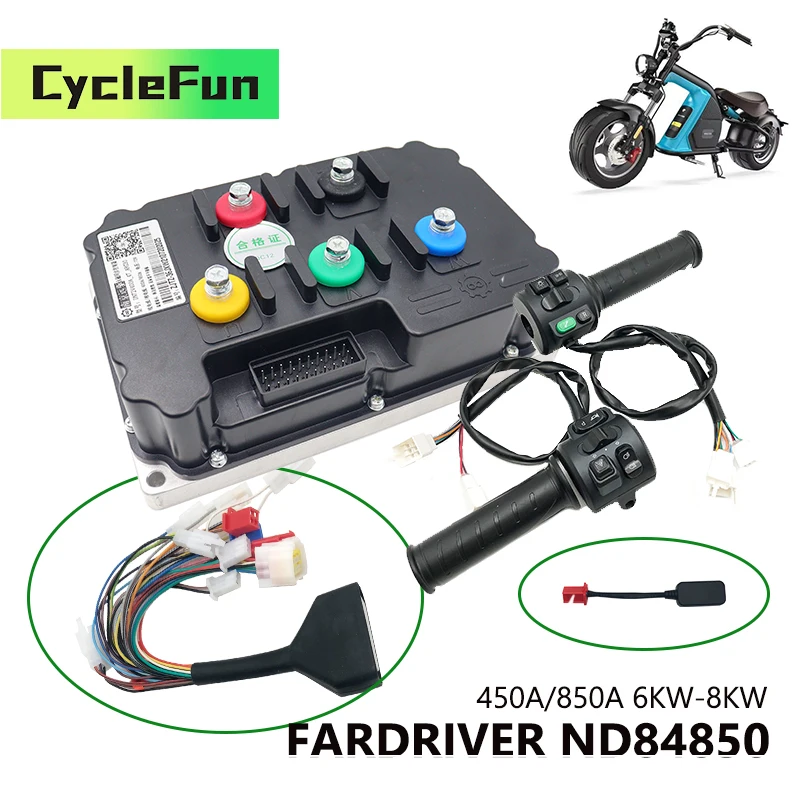 FarDriver 6KW-8KW ND84850 450A Phase 850A BLDC Sine Wave Controller With Bluetooth For Electric Motorcycles Scooter Accessories
FarDriver 6KW-8KW ND84850 450A Phase 850A BLDC Sine Wave Controller With Bluetooth For Electric Motorcycles Scooter Accessories