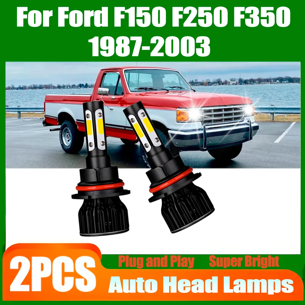 2PCS High Low Beam Auto Headlamps 3570 CSP Chips 6000K White Canbus No error LED Headlight 12V For Ford F150 F250 F350 1987-2003
2PCS High Low Beam Auto Headlamps 3570 CSP Chips 6000K White Canbus No error LED Headlight 12V For Ford F150 F250 F350 1987-2003