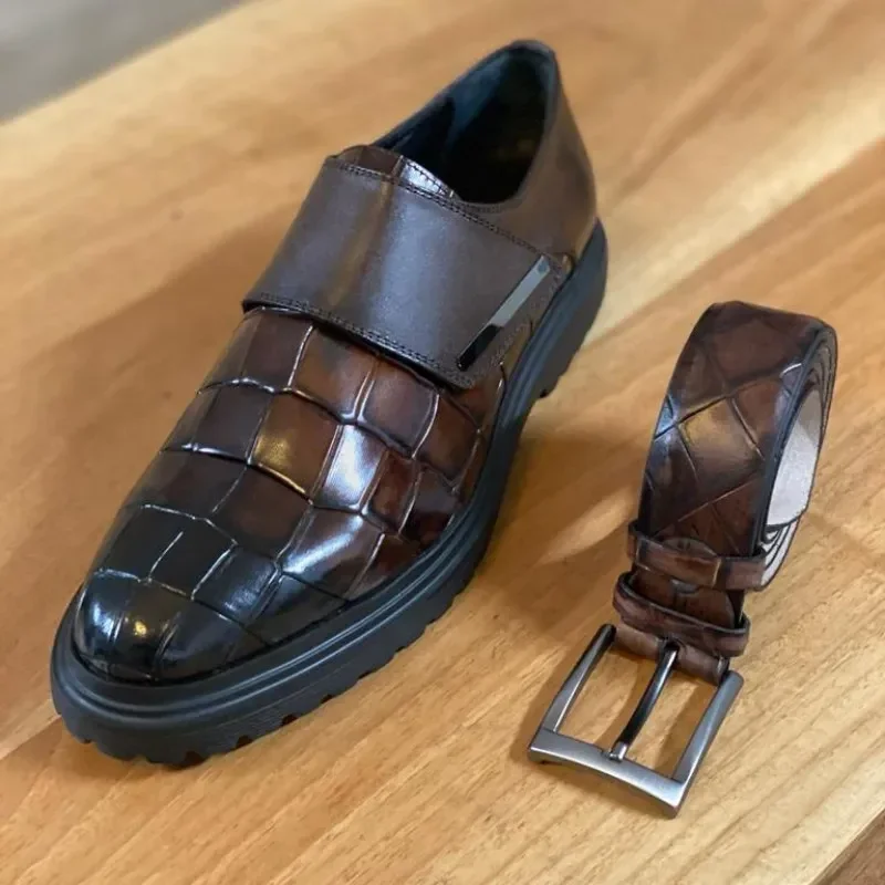 New Brown Loafers Buckle Strap Round Toe Shoes for Men Wedding Black Pu Men Dress Shoes Size 38-46
New Brown Loafers Buckle Strap Round Toe Shoes for Men Wedding Black Pu Men Dress Shoes Size 38-46