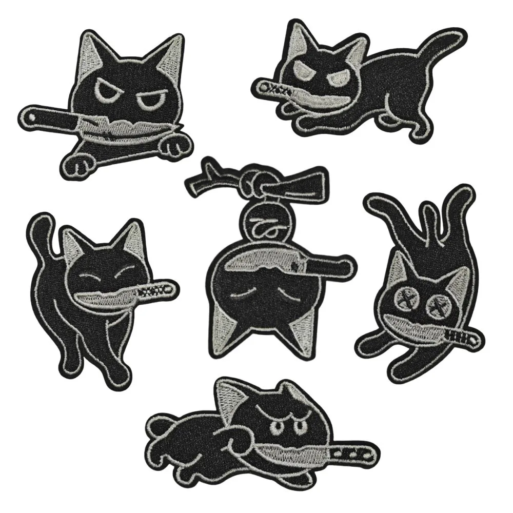 6Pcs Black Cat Series Iron on Adhesive Embroidered Patches For on Clothes Hat Jeans Sticker Sew-on Coat Hat Applique DIY Badge
6Pcs Black Cat Series Iron on Adhesive Embroidered Patches For on Clothes Hat Jeans Sticker Sew-on Coat Hat Applique DIY Badge