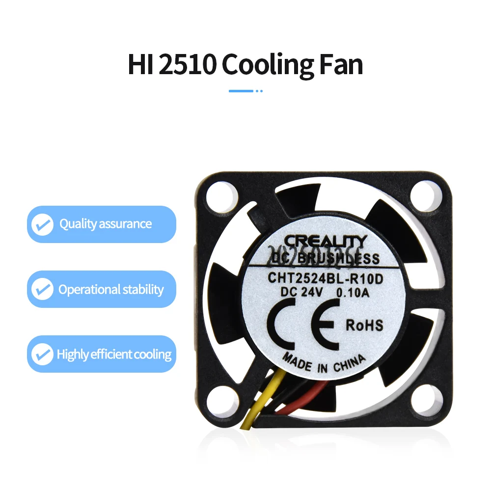 Creativity Upgraded 2510 Axial Fan 24V DC, 12000 RPM High Speed Double Ball Bearing Heat Resistant for 3D Printer Accessories
Creativity Upgraded 2510 Axial Fan 24V DC, 12000 RPM High Speed Double Ball Bearing Heat Resistant for 3D Printer Accessories