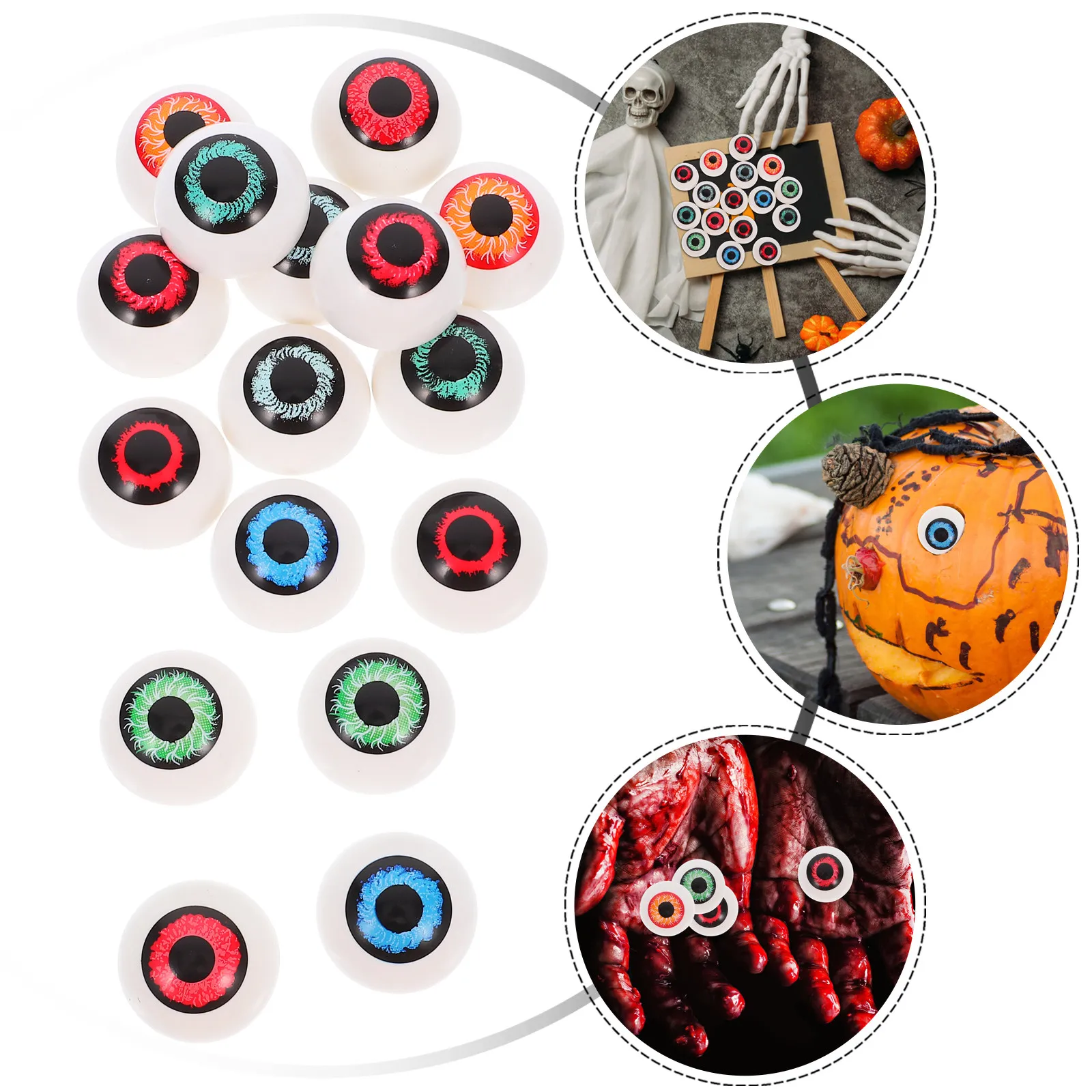 16Pcs Realistic Plastic Halloween Eyeball Props Horror Decor for Parties Festivals DIY Crafts Scary Jokes Wear-Resistant Fake
16Pcs Realistic Plastic Halloween Eyeball Props Horror Decor for Parties Festivals DIY Crafts Scary Jokes Wear-Resistant Fake