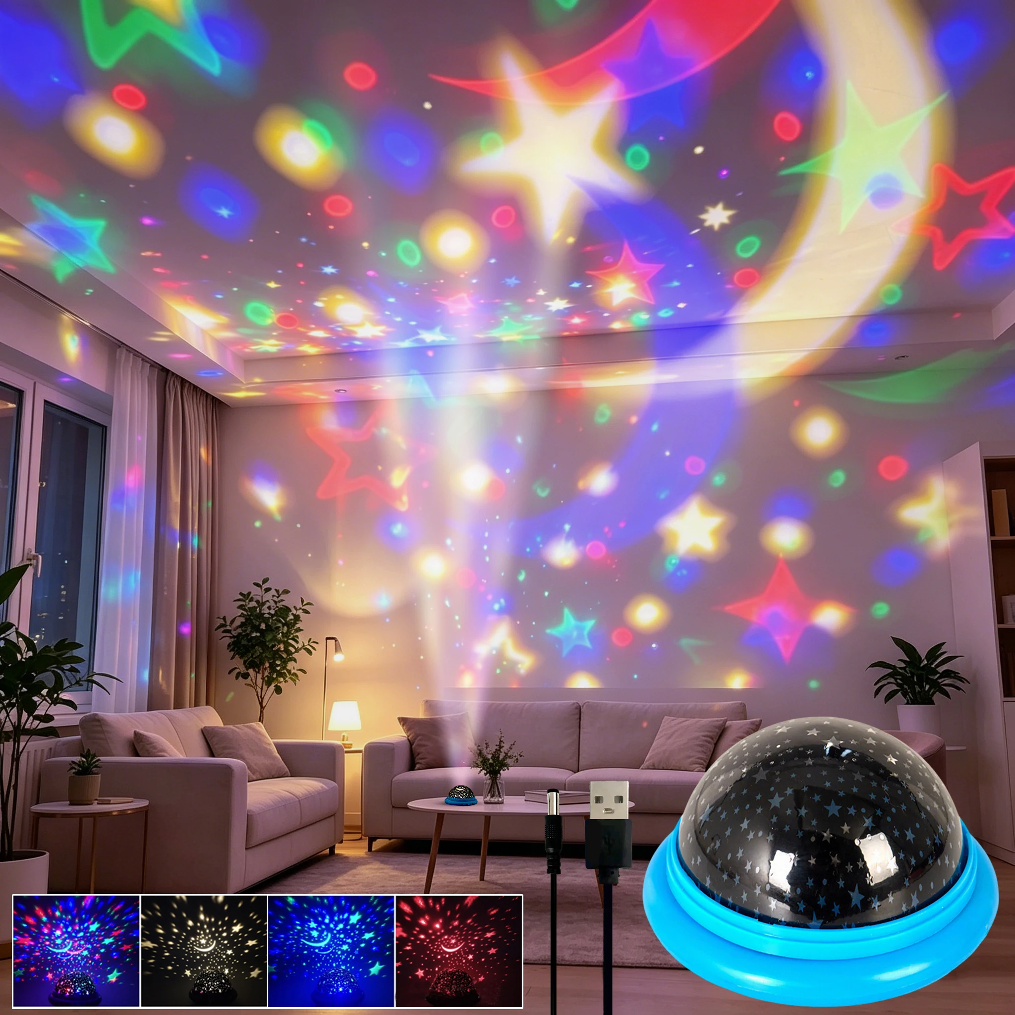 Star Moon LED Projector Light, Colorful Rotating Night Light Lamp for Kids Bedroom, Party
Star Moon LED Projector Light, Colorful Rotating Night Light Lamp for Kids Bedroom, Party