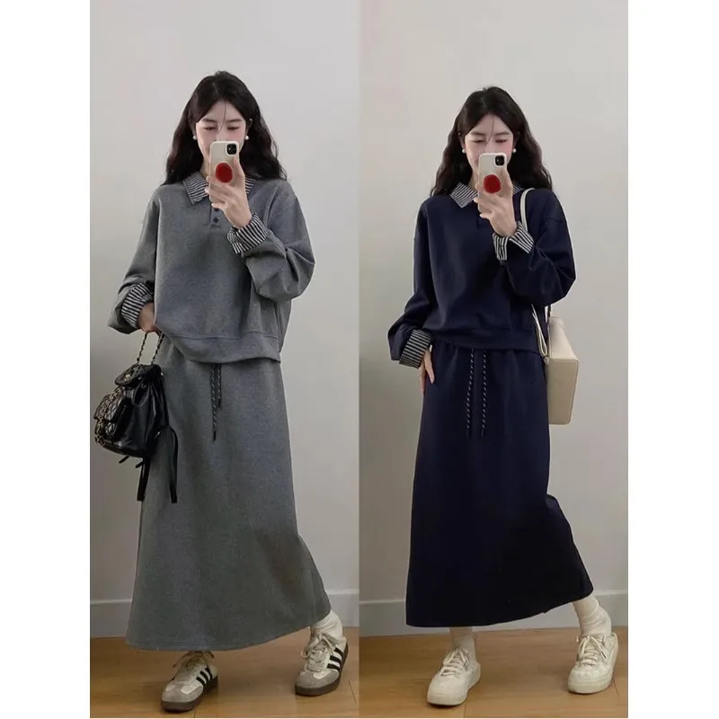 plus Size Retro College Style Set Women's Casual Long Sleeve Sweatshirt Slimming High Waist Skirt Two Piece Set
plus Size Retro College Style Set Women's Casual Long Sleeve Sweatshirt Slimming High Waist Skirt Two Piece Set