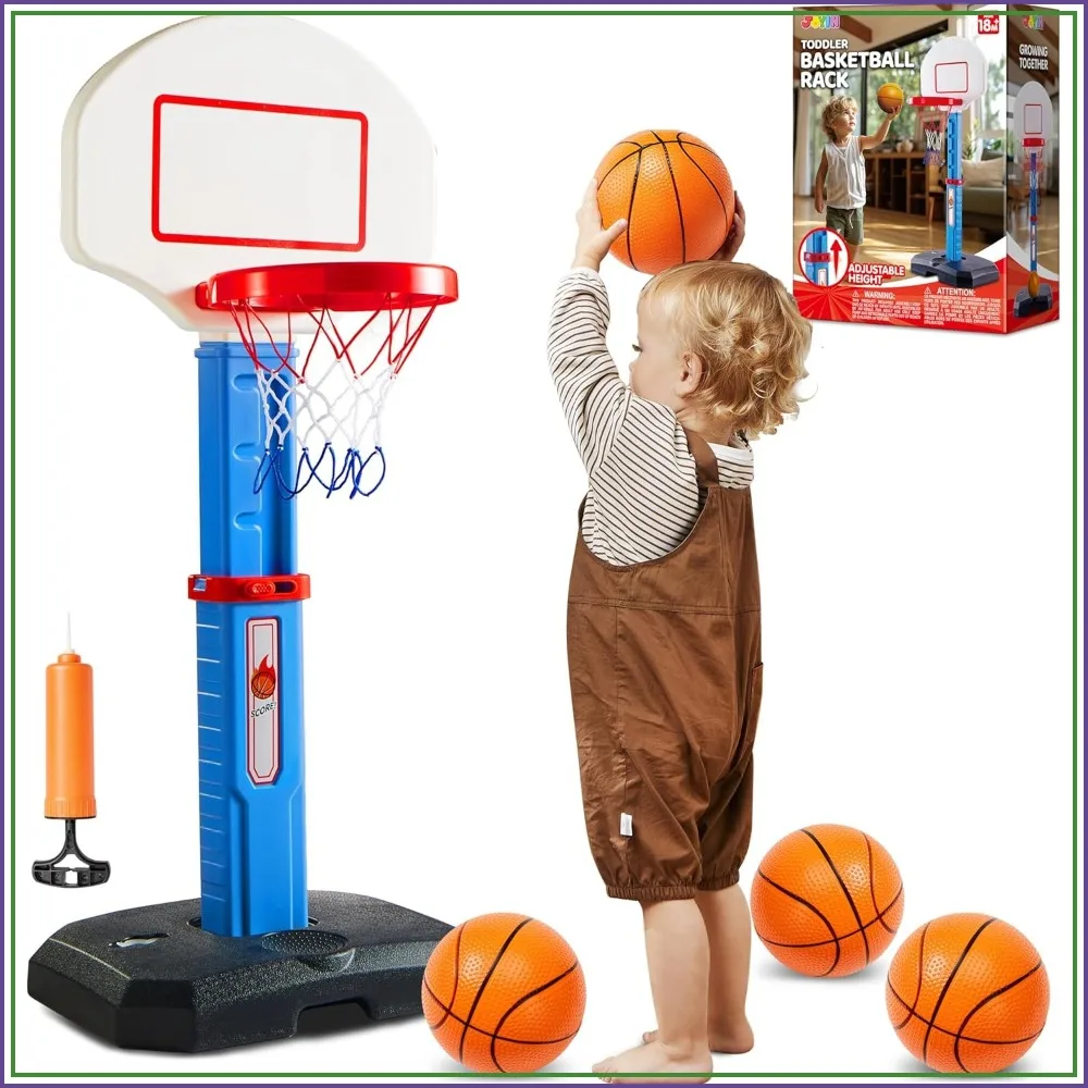 Adjustable Basketball Hoop Indoor, Kids Goal with 4 Balls, Game Toys for Playroom Pool Outdoor, Birthday Gift for Boys Girls Age 1-4, Air Pump Included
Adjustable Basketball Hoop Indoor, Kids Goal with 4 Balls, Game Toys for Playroom Pool Outdoor, Birthday Gift for Boys Girls Age 1-4, Air Pump Included