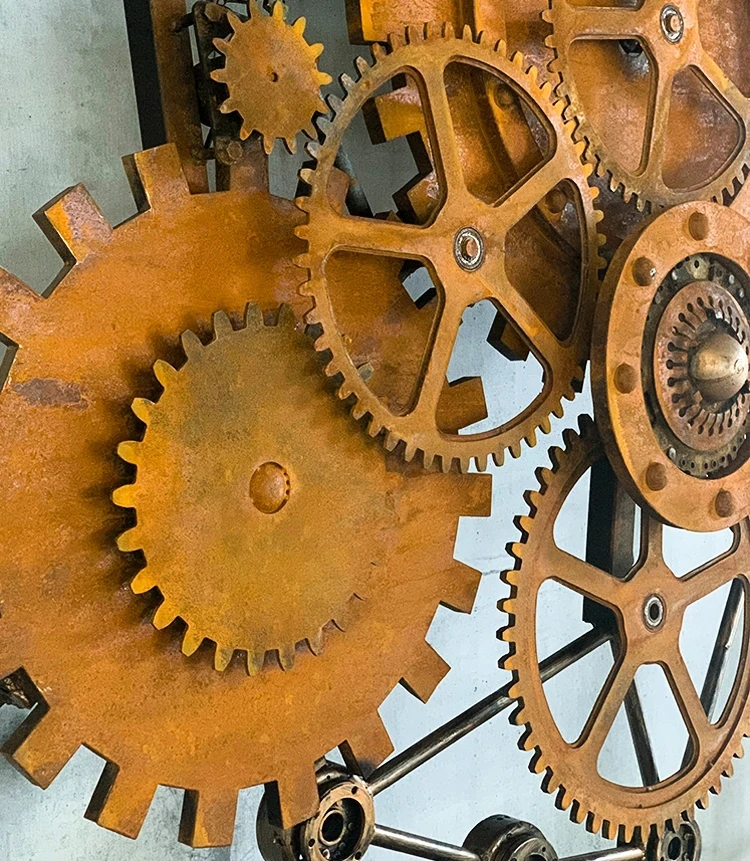 Retro mechanical gear clocks KTV background wall mural ambient light strip ceiling metal crafts decorative model type
Retro mechanical gear clocks KTV background wall mural ambient light strip ceiling metal crafts decorative model type