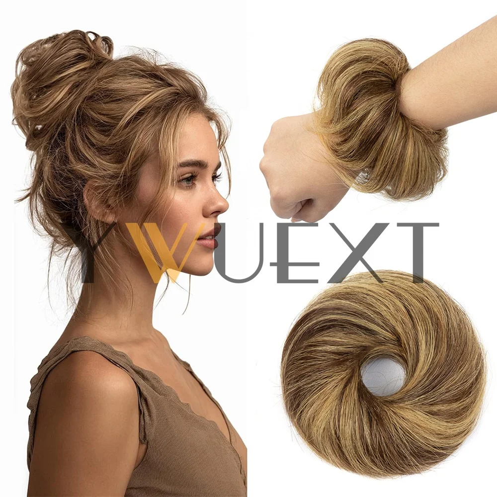 P4/27# HighLight Messy Hair Bun Hair Pieces Straight Scrunchie Updo with Elastic Rubber Band Extension Real Human Hair Ponytail Chignon Donut Black Brown Blonde for Lady 11 Colors
P4/27# HighLight Messy Hair Bun Hair Pieces Straight Scrunchie Updo with Elastic Rubber Band Extension Real Human Hair Ponytail Chignon Donut Black Brown Blonde for Lady 11 Colors