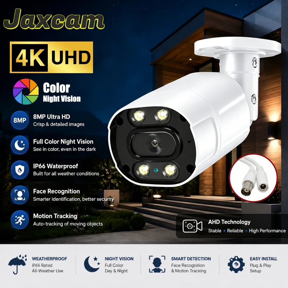 8MP 4K AHD Bullet Camera Full Color Night Vision Human Face Detection 5MP Outdoor Analog CCTV Security Camera
8MP 4K AHD Bullet Camera Full Color Night Vision Human Face Detection 5MP Outdoor Analog CCTV Security Camera