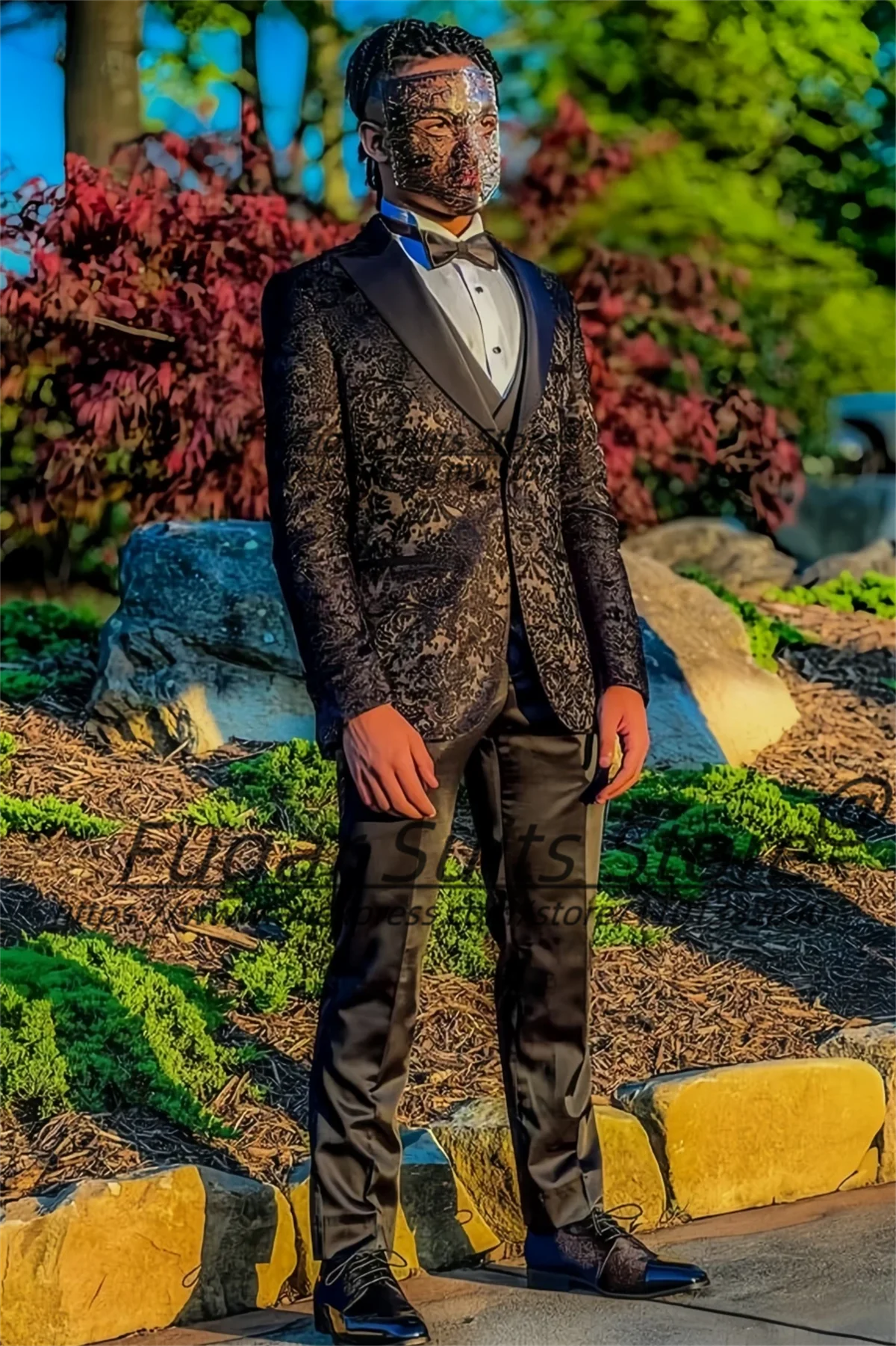 2026 New Cool Black Jacquard Peaked Lapel Groom Wedding Tuxedos Customized Slim Fit Prom Men Suits Male Party Blazers 3 Pcs Sets
2026 New Cool Black Jacquard Peaked Lapel Groom Wedding Tuxedos Customized Slim Fit Prom Men Suits Male Party Blazers 3 Pcs Sets