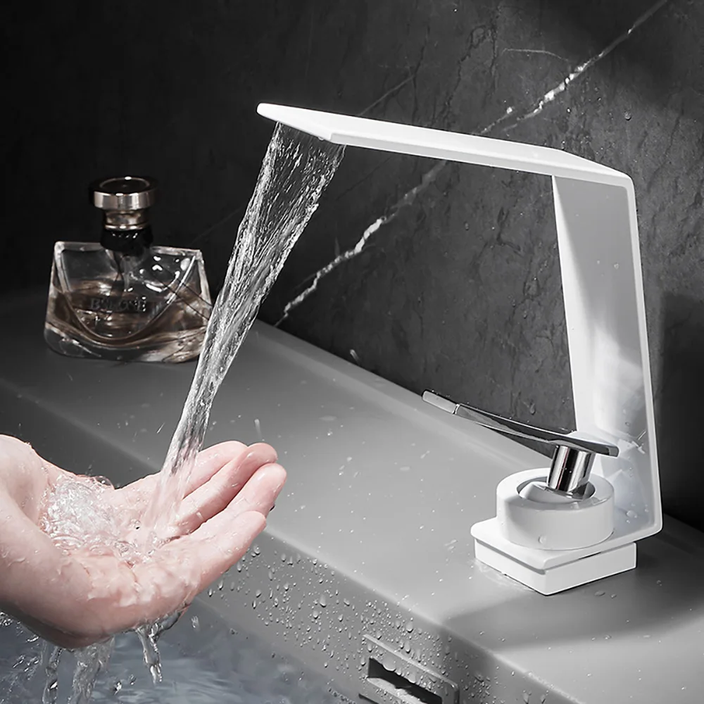 Tianview Bathroom 304 Stainless Steel Basin Hot and Cold Water Faucet Bathroom Sink Waterfall Brass Valve Core Faucet White
Tianview Bathroom 304 Stainless Steel Basin Hot and Cold Water Faucet Bathroom Sink Waterfall Brass Valve Core Faucet White