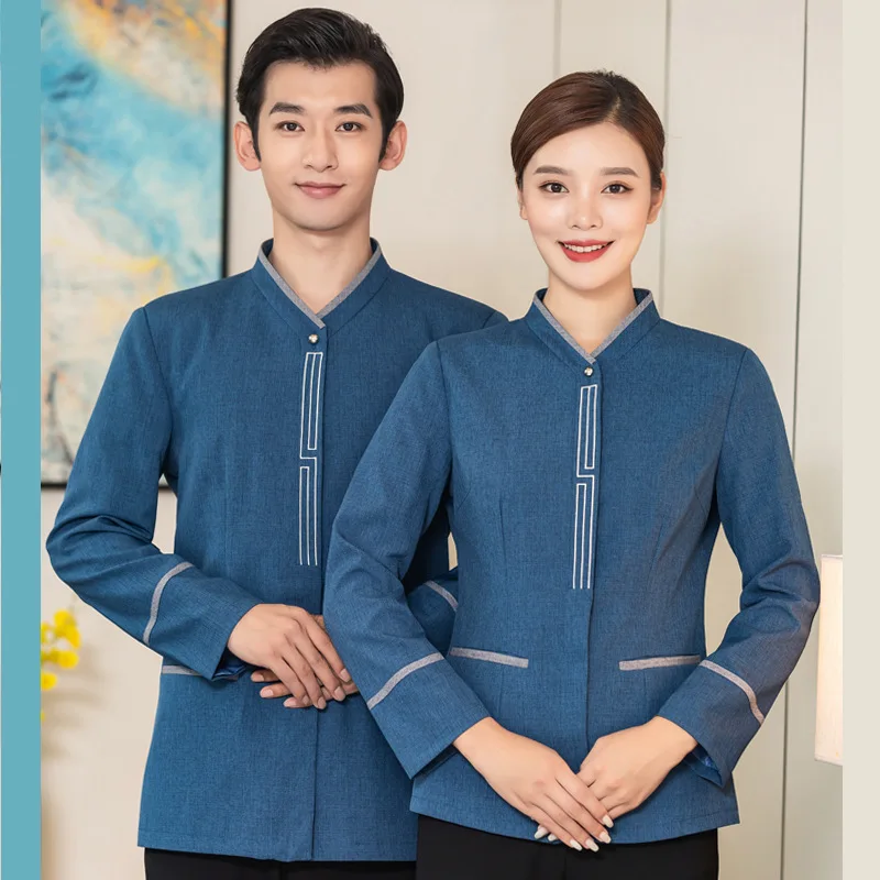 Long-sleeved cleaning uniforms for autumn and winter, hotel room cleaning staff workwear tops, property cleaning staff uniforms
Long-sleeved cleaning uniforms for autumn and winter, hotel room cleaning staff workwear tops, property cleaning staff uniforms