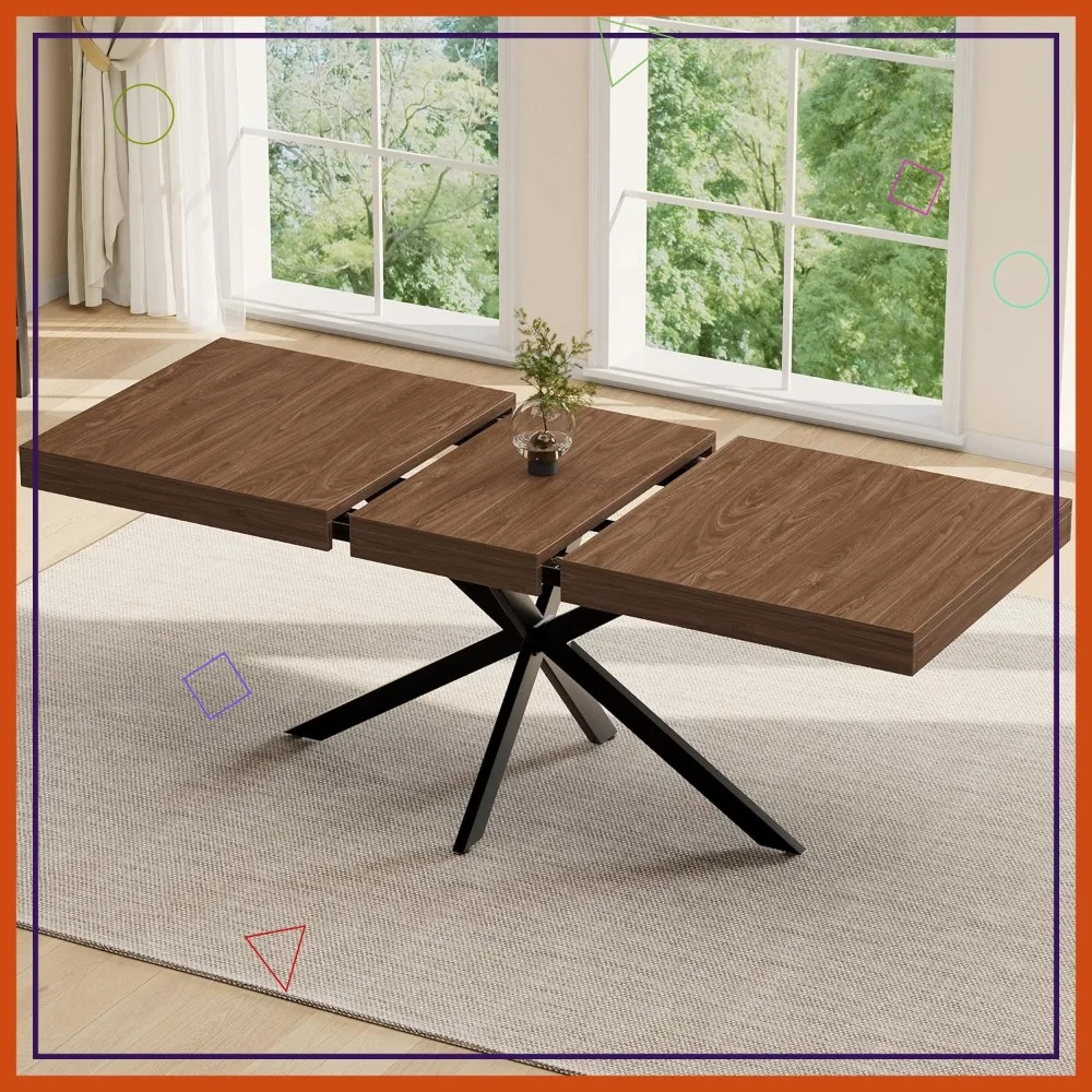 Extendable Dining Table for 4-8 People, 55"-71" Farmhouse Kitchen Table with Hidden Storage
Extendable Dining Table for 4-8 People, 55"-71" Farmhouse Kitchen Table with Hidden Storage