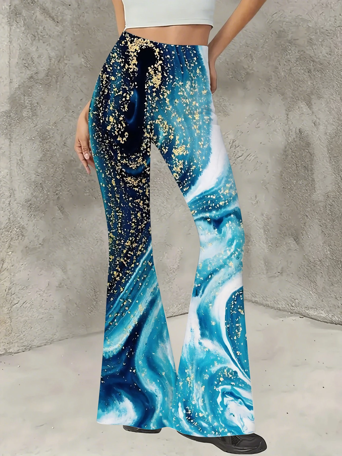 Women's Print Flare Pants Casual High Waist Knit Bell Bottom Trousers Boho
Women's Print Flare Pants Casual High Waist Knit Bell Bottom Trousers Boho