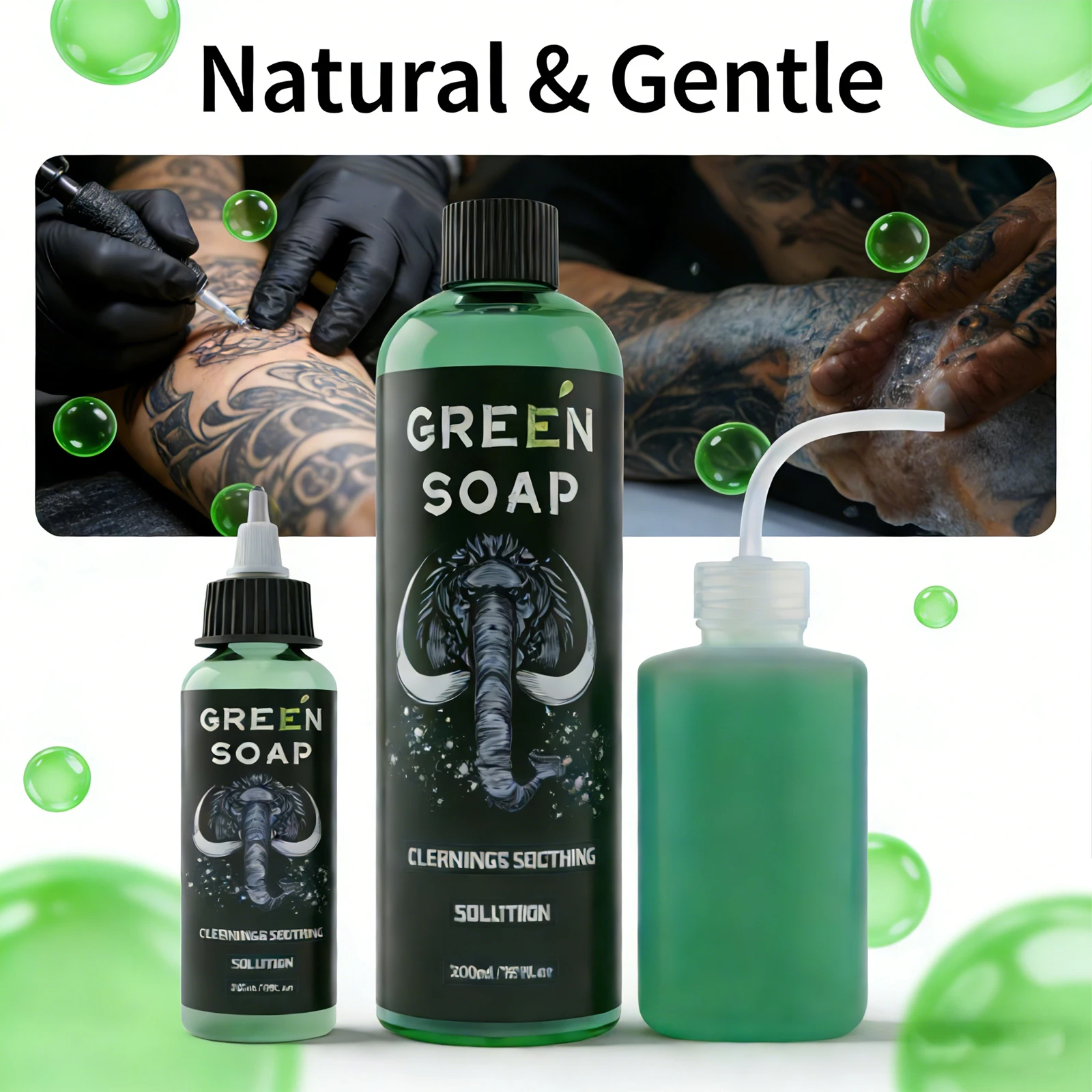 Essential Tattoo Supplies: Blue/Green/Pink Soap (Deluxe Set includes a bonus pack of wet wipes). A soap-based tattoo cleansing s
Essential Tattoo Supplies: Blue/Green/Pink Soap (Deluxe Set includes a bonus pack of wet wipes). A soap-based tattoo cleansing s