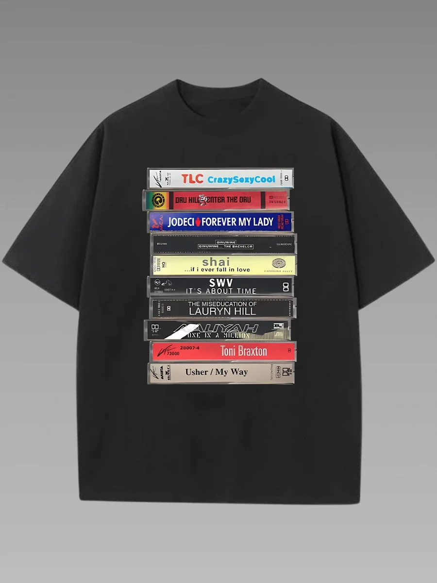 Plus - Size Retro R&B Cassette Graphic Tee, Black Short - Sleeve with Classic Album Tapes
Plus - Size Retro R&B Cassette Graphic Tee, Black Short - Sleeve with Classic Album Tapes