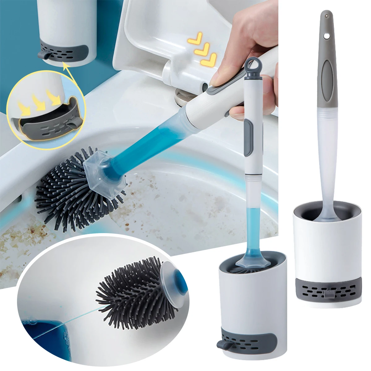 Detergent Refillable Toilet Brush Wall-Mounted Long Handle Silicone TPR Brush for Corner Cleaning Tools Bathroom Accessories
Detergent Refillable Toilet Brush Wall-Mounted Long Handle Silicone TPR Brush for Corner Cleaning Tools Bathroom Accessories