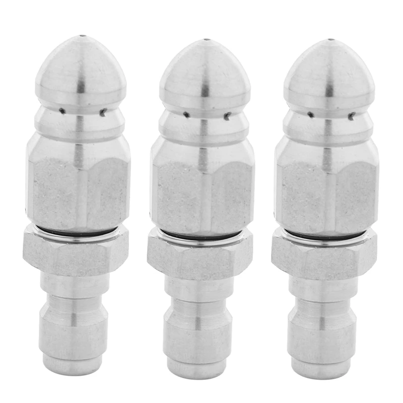 3X Sewer Jetter Nozzle For Pressure Washer With 1/4 Inch Quick Connect - For Drain Clog Remover,1 Front 6 Rear Jets
3X Sewer Jetter Nozzle For Pressure Washer With 1/4 Inch Quick Connect - For Drain Clog Remover,1 Front 6 Rear Jets