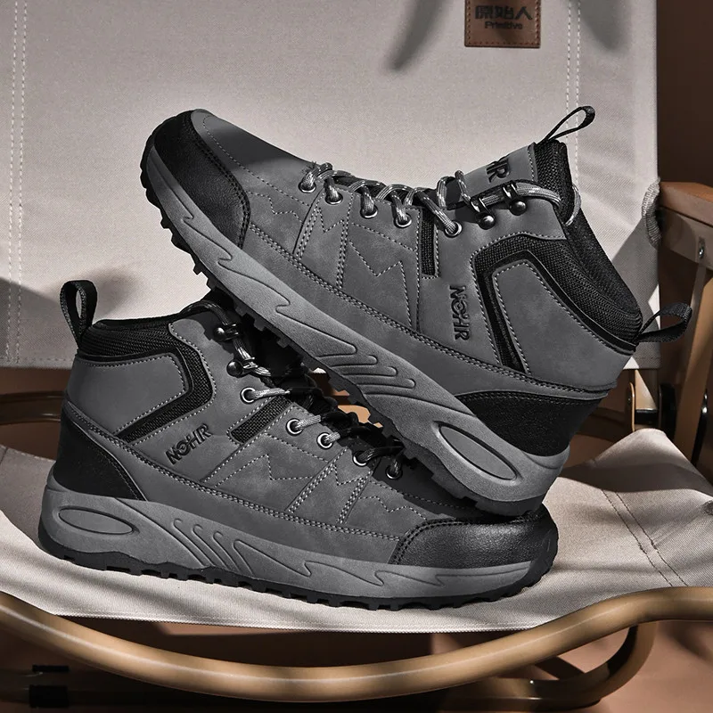 Весенние, осенние и зимние мужские кожаные туфли с высоким берцем, туфли на плоской подошве, уличная походная обувь, мужская спортивная обувь, повседневная походная обувь 
Весенние, осенние и зимние мужские кожаные туфли с высоким берцем, туфли на плоской подошве, уличная походная обувь, мужская спортивная обувь, повседневная походная обувь