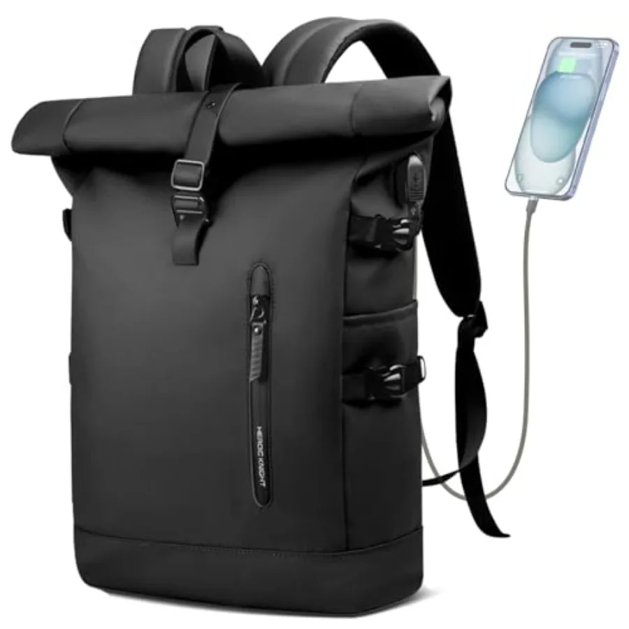 Rolltop Backpack 15.6 Inch Waterproof Laptop Backpack with USB Charging Port Expandable 18-27L Travel Backpack for Men Women Ca
Rolltop Backpack 15.6 Inch Waterproof Laptop Backpack with USB Charging Port Expandable 18-27L Travel Backpack for Men Women Ca
