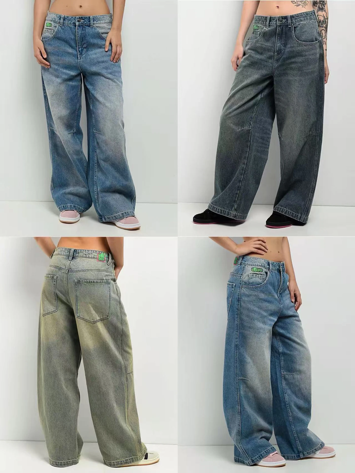 Loose Wide Leg Denim Jeans Unisex Ultra Loose Gasoline Trim Line C1 2060 Women's Deep Sea Natural Waist Zipper Cotton Casual ...
Loose Wide Leg Denim Jeans Unisex Ultra Loose Gasoline Trim Line C1 2060 Women's Deep Sea Natural Waist Zipper Cotton Casual ...
