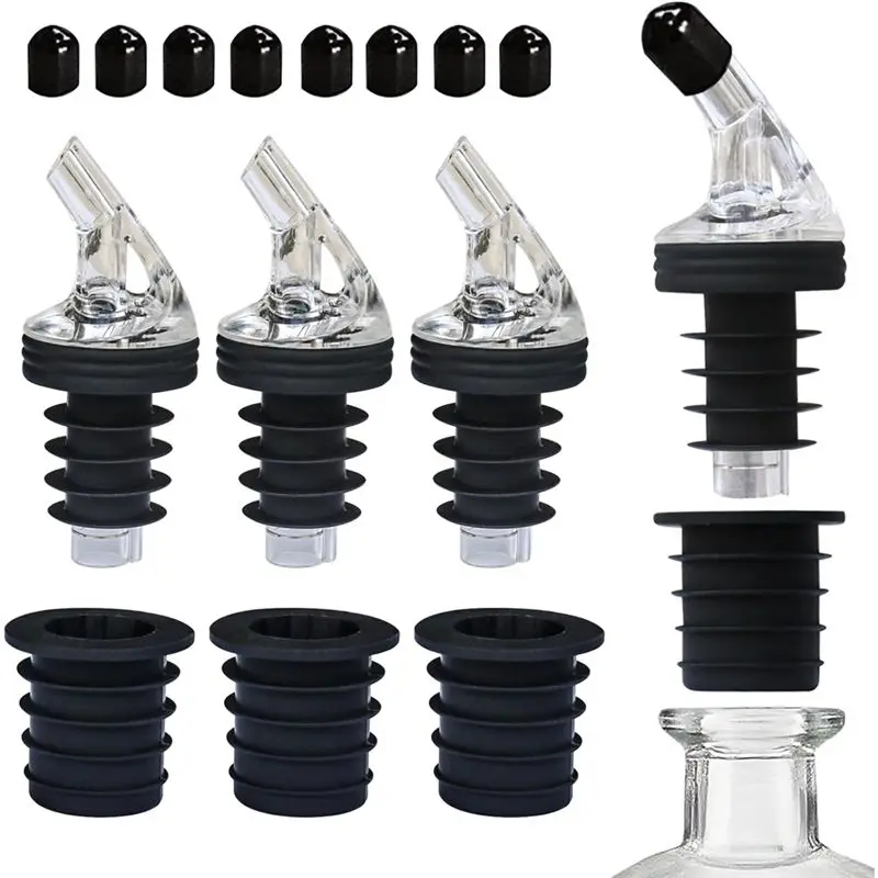 AEE2-Olive Oil Pour Spout Set For Dispensers - Leak-Proof, Adaptable To Various Bottle Sizes, Includes 8 Black Lid Caps
AEE2-Olive Oil Pour Spout Set For Dispensers - Leak-Proof, Adaptable To Various Bottle Sizes, Includes 8 Black Lid Caps