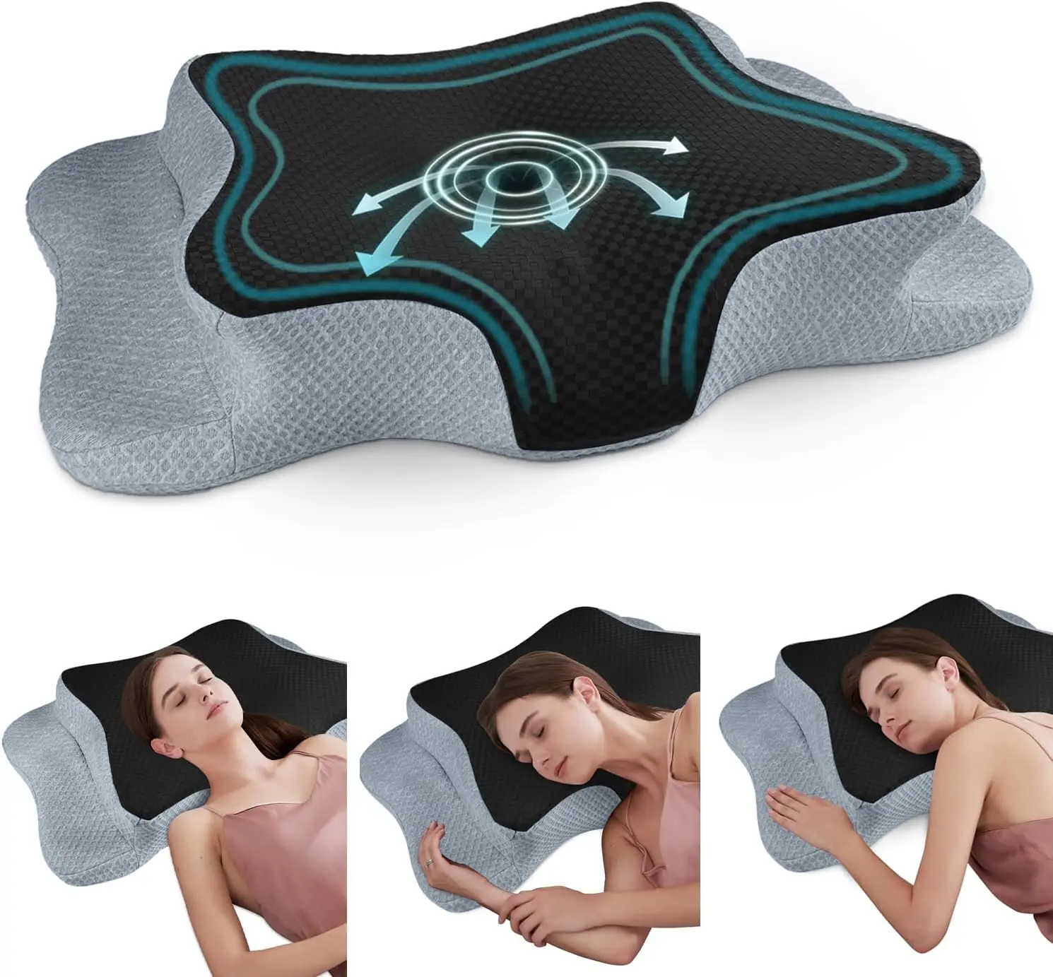 Cervical Neck Pillow for Pain Relief Sleeping, Memory Foam Ergonomic Side Sleeper with Adjustable Height - King Size
Cervical Neck Pillow for Pain Relief Sleeping, Memory Foam Ergonomic Side Sleeper with Adjustable Height - King Size