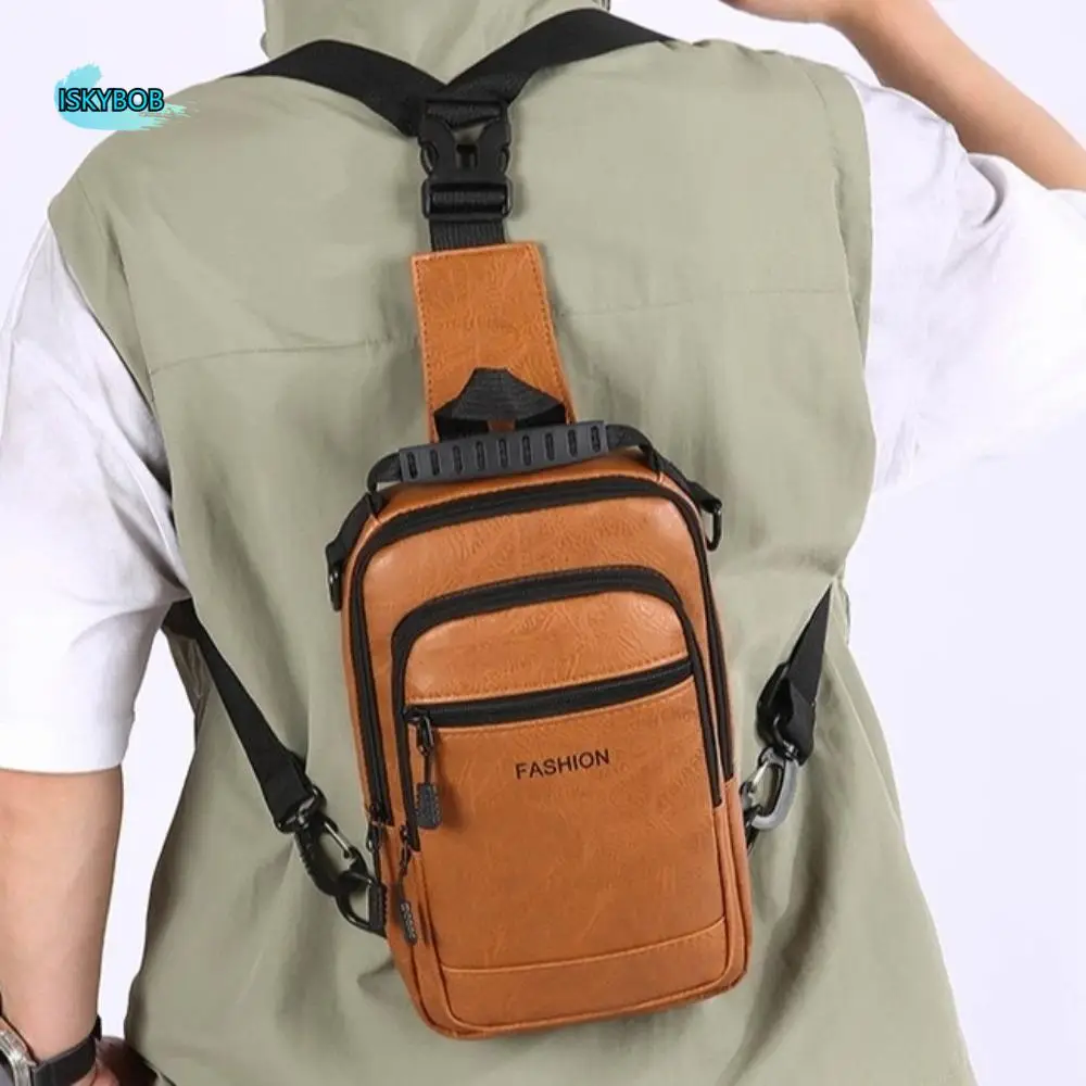 PU Leather Men's Chest Bag Solid Color Multiple pockets Sling Shoulder Bag Adjustable Strap Multifunctional Male Crossbody Bag
PU Leather Men's Chest Bag Solid Color Multiple pockets Sling Shoulder Bag Adjustable Strap Multifunctional Male Crossbody Bag