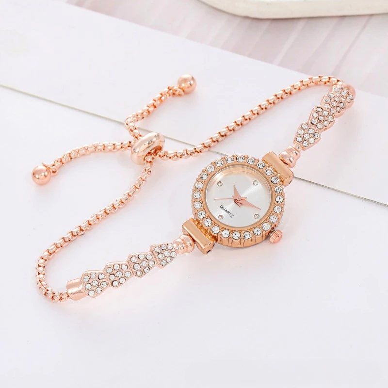 Fashion Diamond Round Women's Watch with Free Adjustment Bracelet Watch Women's Quartz Watch
Fashion Diamond Round Women's Watch with Free Adjustment Bracelet Watch Women's Quartz Watch