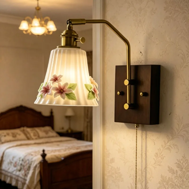 White Ceramic Wall Light With Flower Wood Base With Switch E27 Bulb For Indoor Bedroom Parlor Romantic Sconce Light Fixtures
White Ceramic Wall Light With Flower Wood Base With Switch E27 Bulb For Indoor Bedroom Parlor Romantic Sconce Light Fixtures