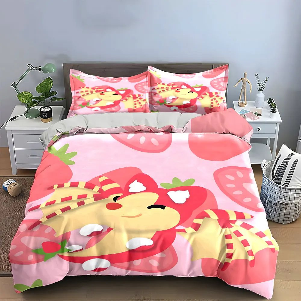 3Pcs Cute Strawberry Dragon Cartoon Duvet Cover Set, Pink Kawaii Kids Bedding Includes 1 Duvet Cover And 2 Pillowcase, Gift
3Pcs Cute Strawberry Dragon Cartoon Duvet Cover Set, Pink Kawaii Kids Bedding Includes 1 Duvet Cover And 2 Pillowcase, Gift