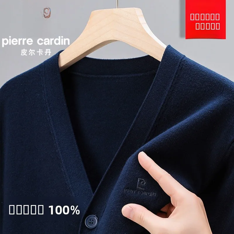 Мужской шерстяной вязаный свитер Pierre Cardin с V-образным вырезом, утолщенный, осенне-зимний кардиган из мягкого кашемира, повседневный, модный, на осень-зиму
Мужской шерстяной вязаный свитер Pierre Cardin с V-образным вырезом, утолщенный, осенне-зимний кардиган из мягкого кашемира, повседневный, модный, на осень-зиму