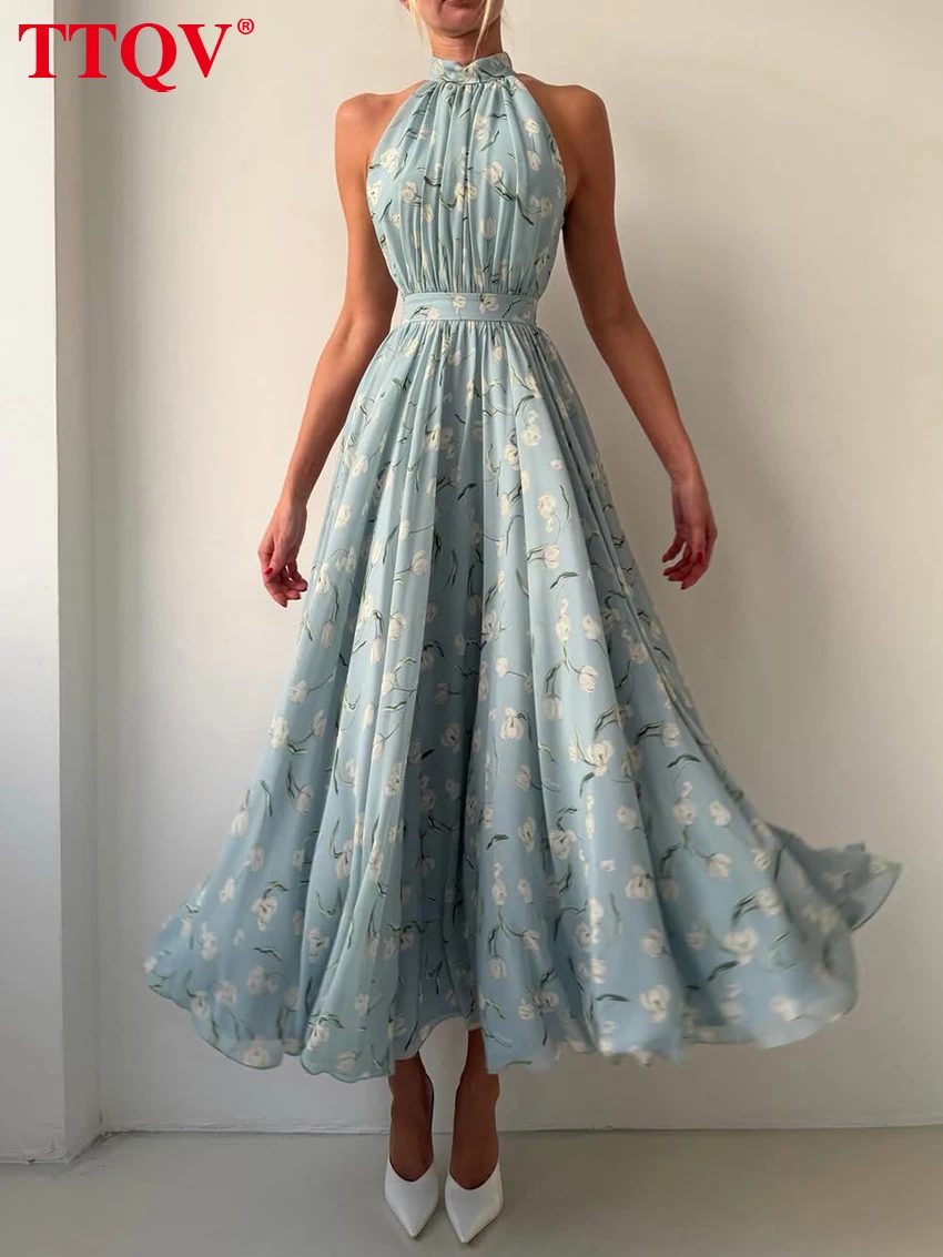 TTQV Summer Loose Print Women's Dress Sexy Stand Collar Sleeveless Ankle Length Dresses Elegant Classic High Waist Female Dress
TTQV Summer Loose Print Women's Dress Sexy Stand Collar Sleeveless Ankle Length Dresses Elegant Classic High Waist Female Dress